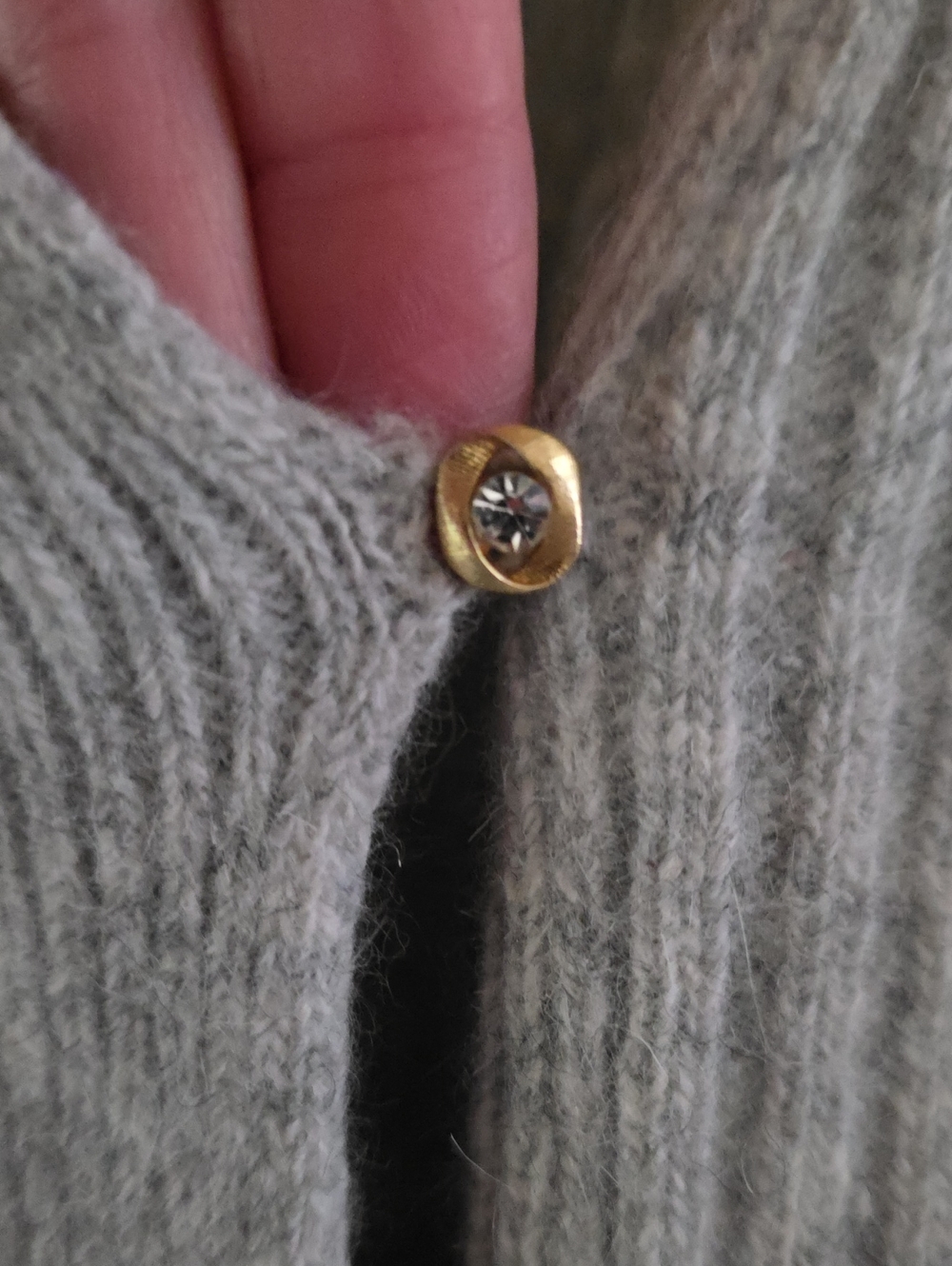 Vintage RINO ROSSI Knit Lambswool & Rabbit Hair Angora Puff Sleeve Cardi - S - Picture 5 of 14